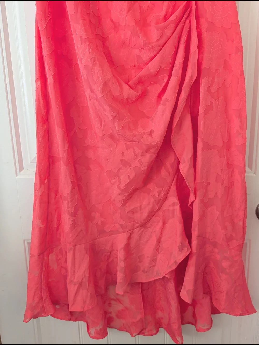 Lane Bryant Coral Pink High-Low Ruffle Dress - Picture 3 of 13